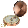 Brass Material Portable Pocket Compass Copper Gold Color Outdoor Compass Retro Style Luminous Display Camping Compass