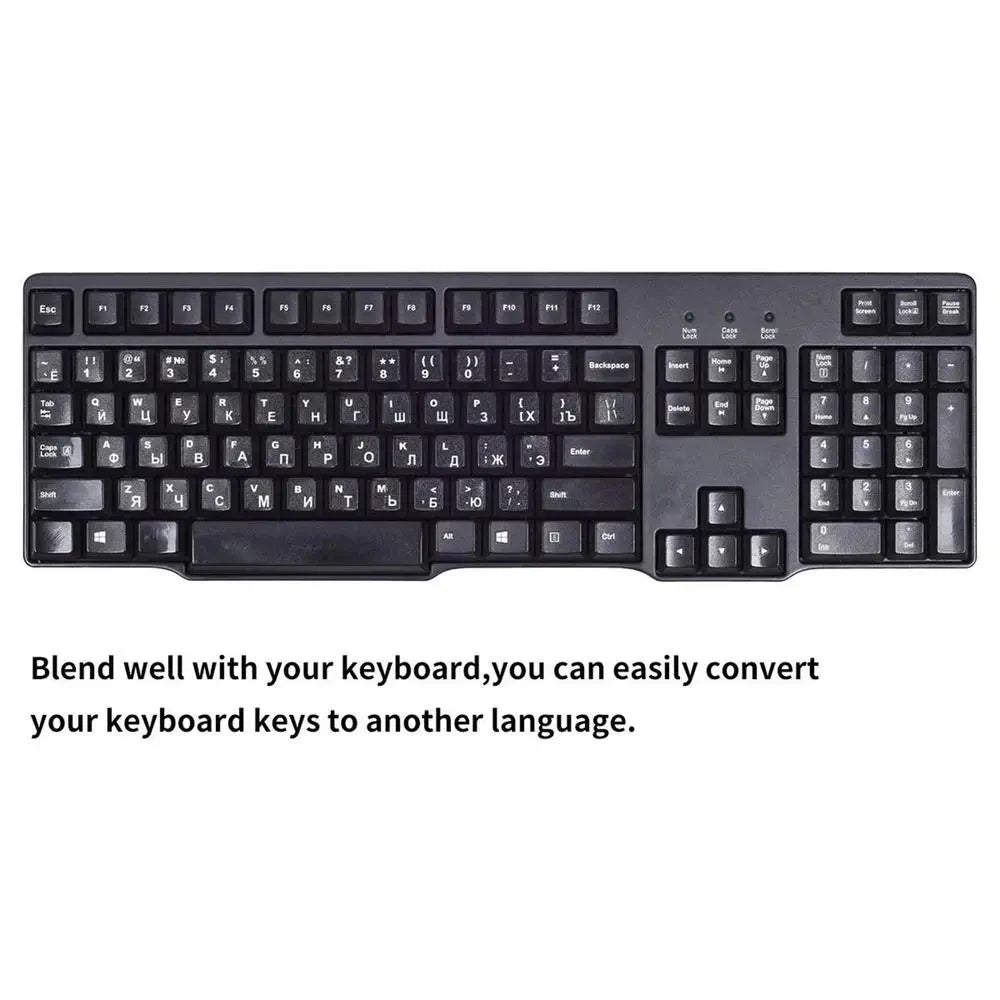Keyboard Skin Fashion Keyboard Key Sticker Label Many Language Russian Arabic Spanish German French for 10-17 Inch Laptop