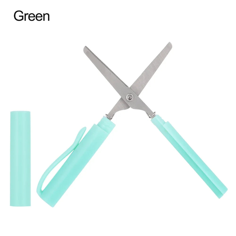 1Pc Creative Pen Shape Scissors Kawaii Multifunction Folding Scissors DIY Portable Paper-Cutting Art Tool School Office Supplies