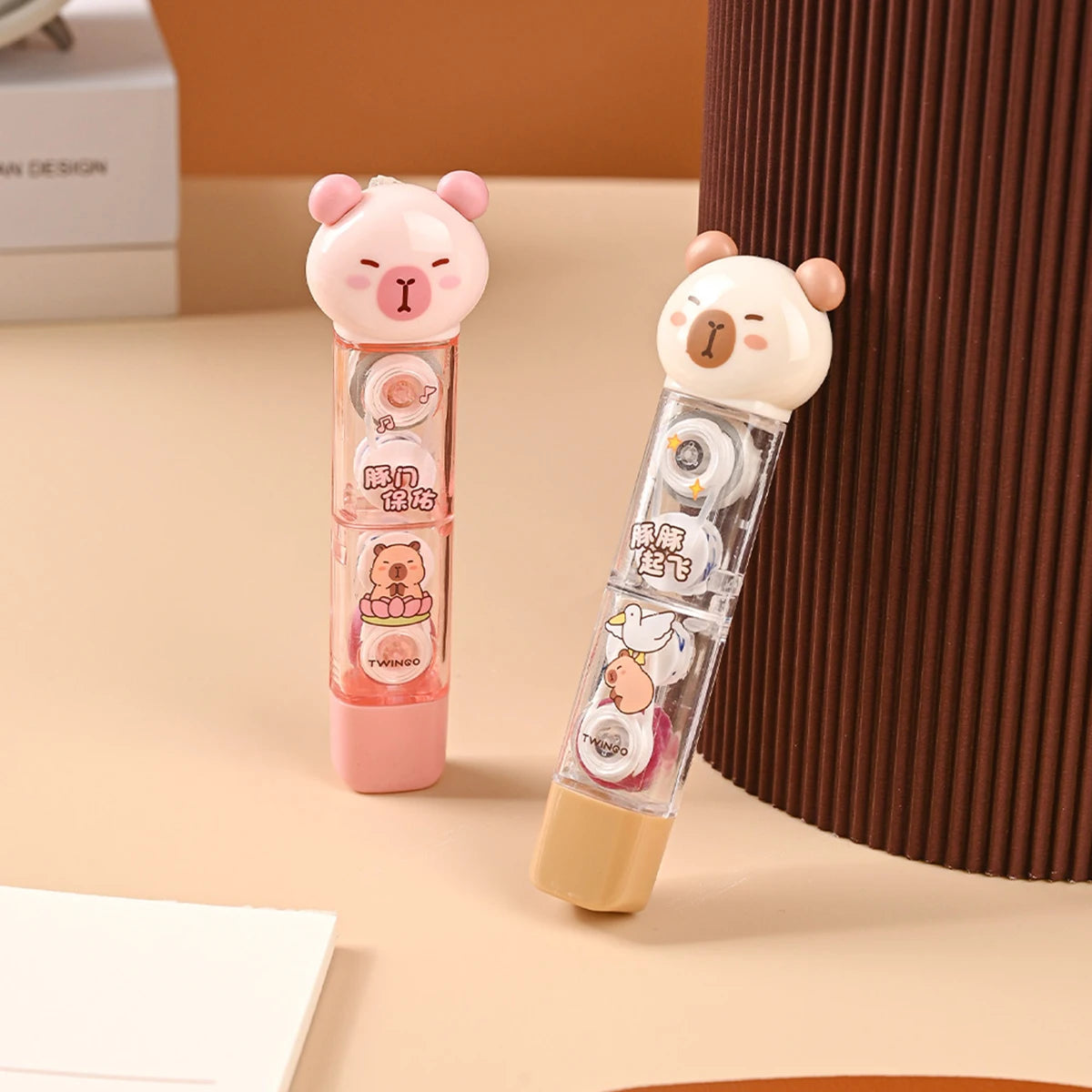 1pc Lovely Capybara Correction Tape, Creative Hand Holding Style Masking Dustproof Correction Tape Portable School Supplies