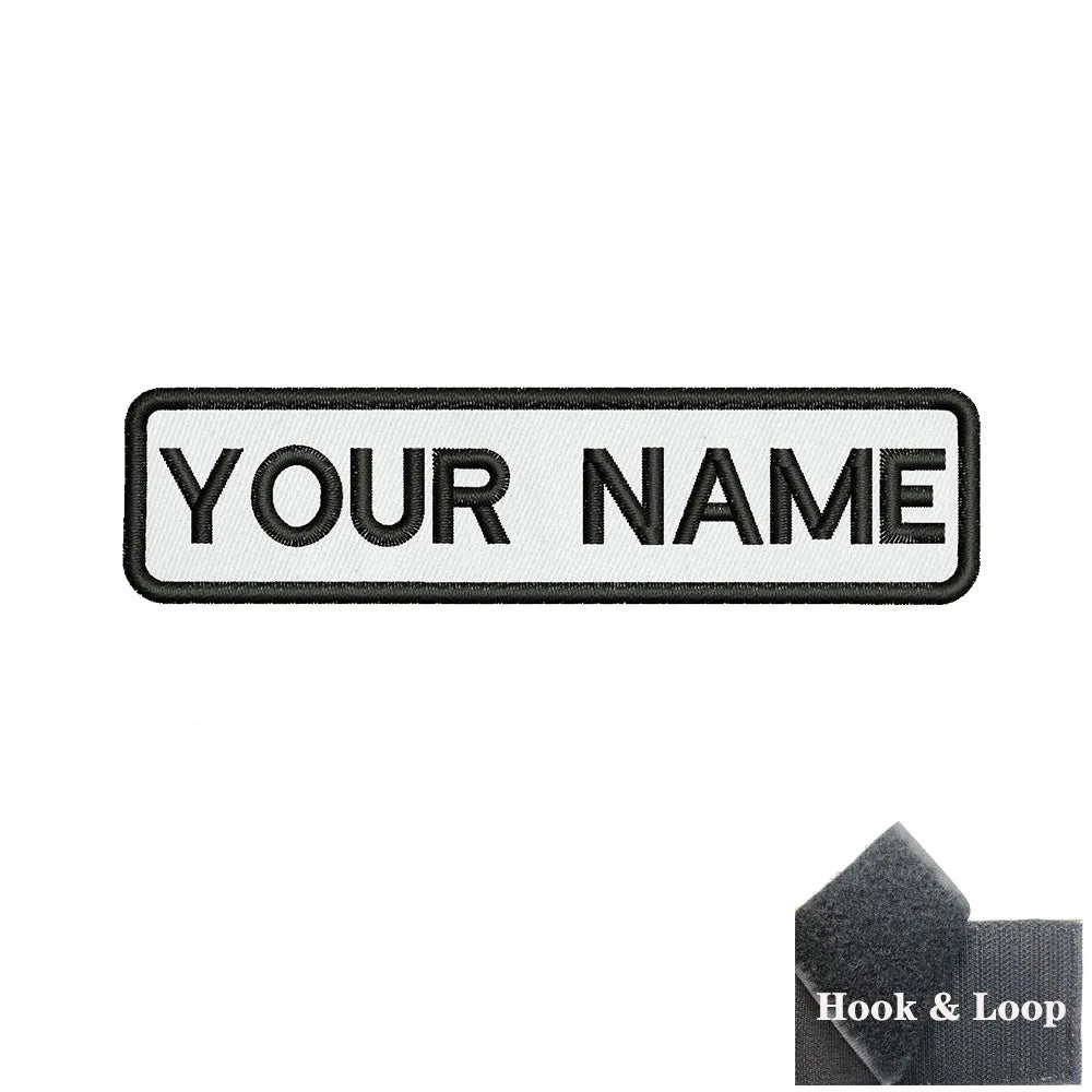 1PC 10cmX2.5cm Custom Personalized Name number Patch Stripes Badge tags chevrons Armband Iron On Or Hook Loop embroidered