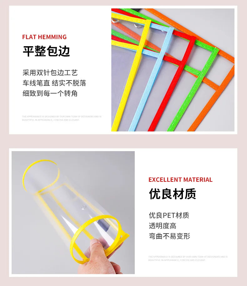 File Set Hanging Set Storage Bag Pet Transparent Dry Erase Bag Document Holder Clear Plastic Organizer Pouch
