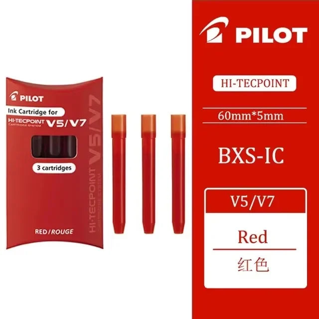 Japan Pilot V5/V7 Gel Pen Straight Liquid Replaceable Ink Cartridge 0.5/0.7mm for Writing School Stationery Office Accessories