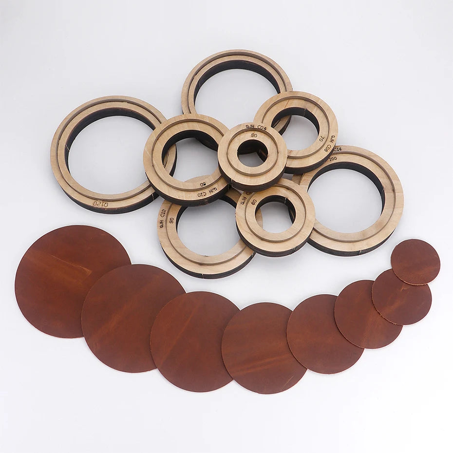QJH Big Size Hollow Round Hole Punch, High Carbon Steel Round Leather Cutting Dies for DIY Leather Crafts (5 6 7 8 9 10 11 12cm)