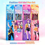 Cute KPOb Hunter Stationery Set, Pencils Ruler Pencil Sharpener Pen Bag Eraser for Kids Students, Back To School Supplies Gift
