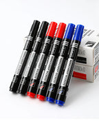 3/6Pcs/Set Permanent Marker Pen Fine Point Waterproof Ink Thin Nib Crude Nib Black Blue Red Ink 1.5mm Fine Color Marker Pens