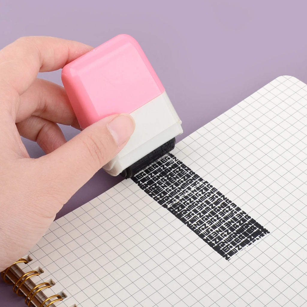 Retro Portable Confidential Stamp, Used for Privacy Personal Information Shielder Anti-Leak Stamp, School Supplies
