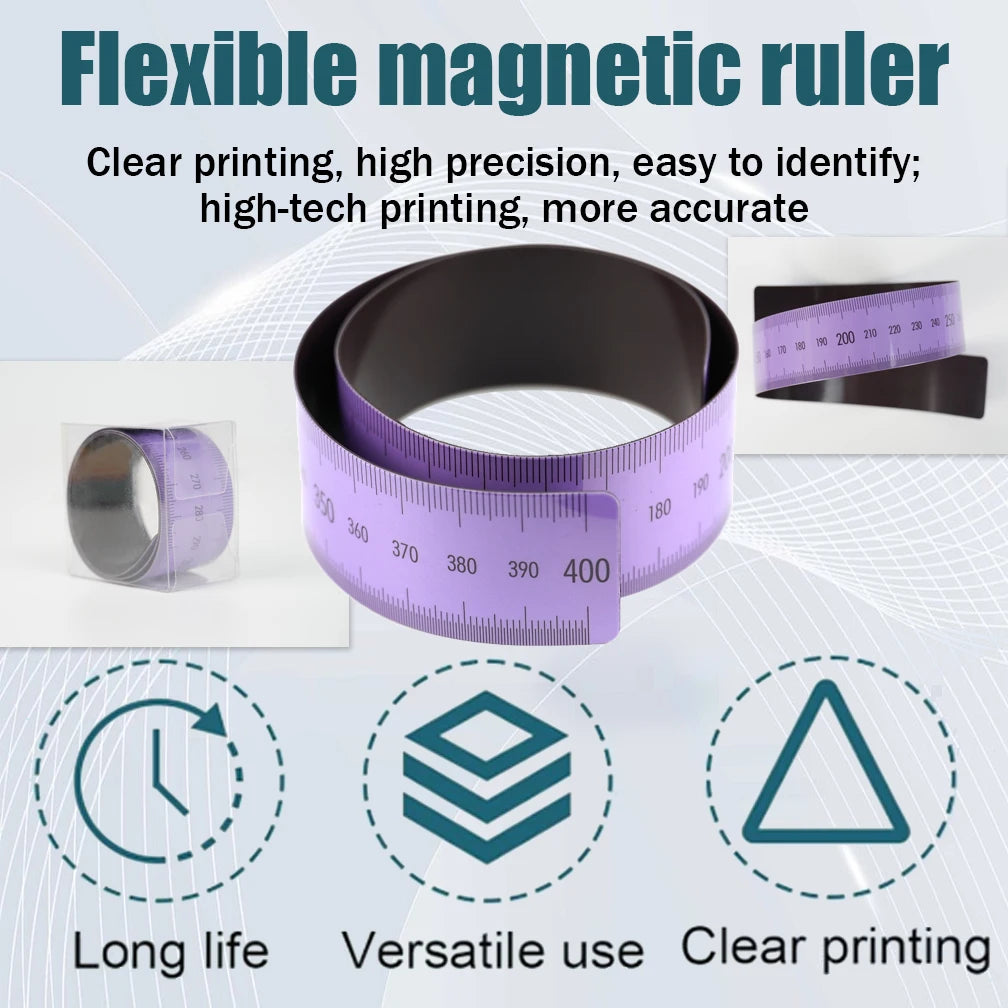 Magnetic Ruler Tape, 15.74 Inch Flexible Magnetic Measuring Tape with Inches & Centimeters for Classroom Whiteboard