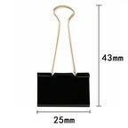 10PCS Metal Paper Clip 19 25 32 41 51mm Foldback Metal Binder Clips Black Grip Clamps Paper Document Office School Stationery