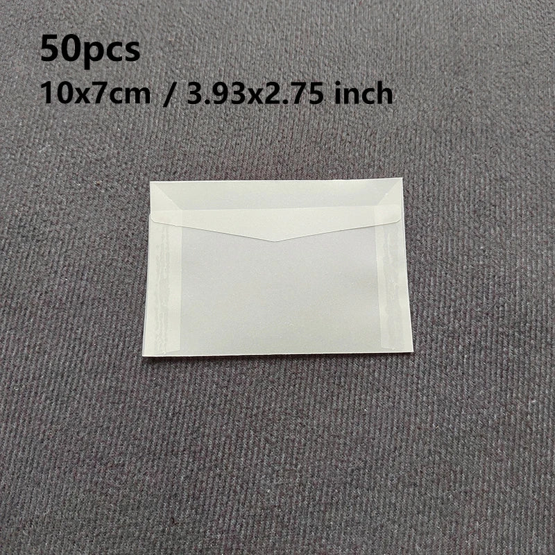 50pcs/lot Blank Translucent Envelope for Invitations Postcards European Giftbox Message Card Envelopes Wedding Business Letters