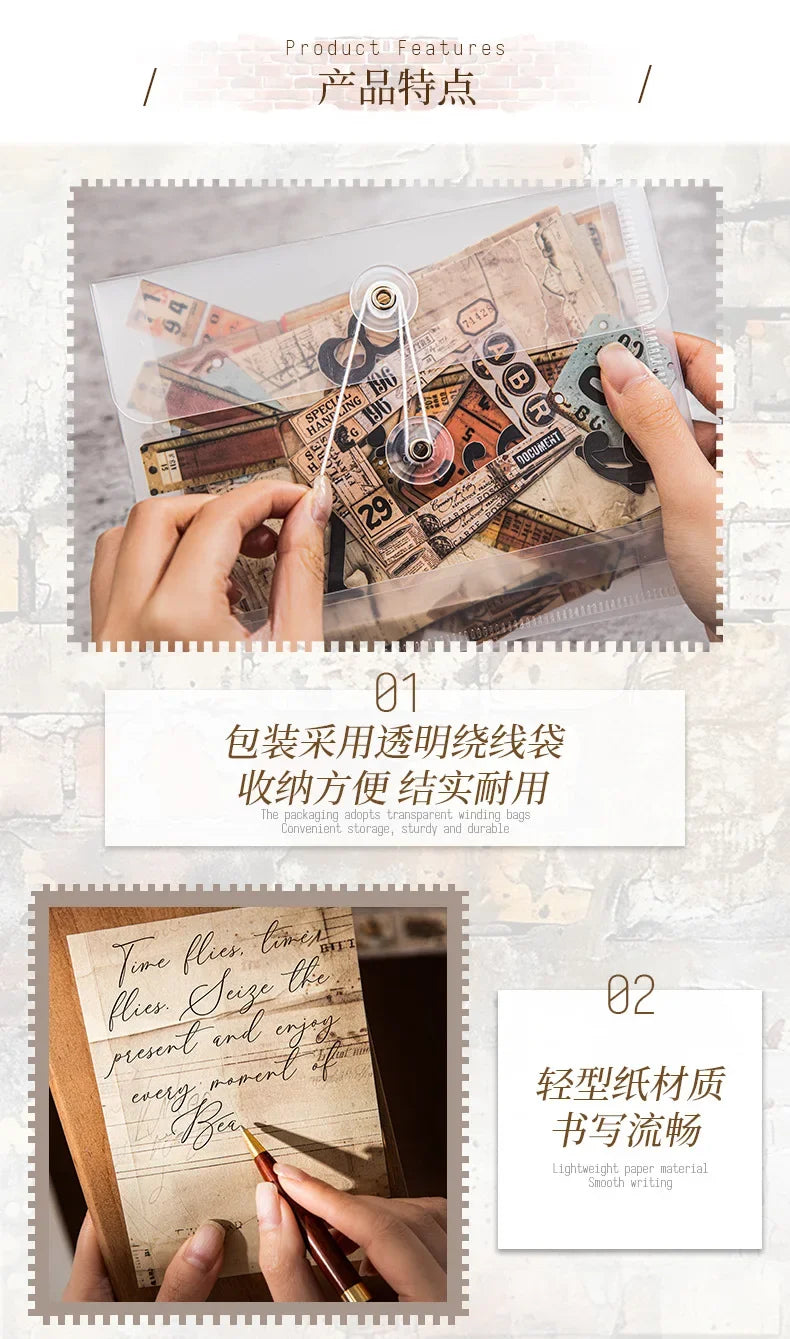 90Pcs Favorites Notebooks Decorative border Material paper handbook material European Coffee Manuscripts Pad collage Scrapbook