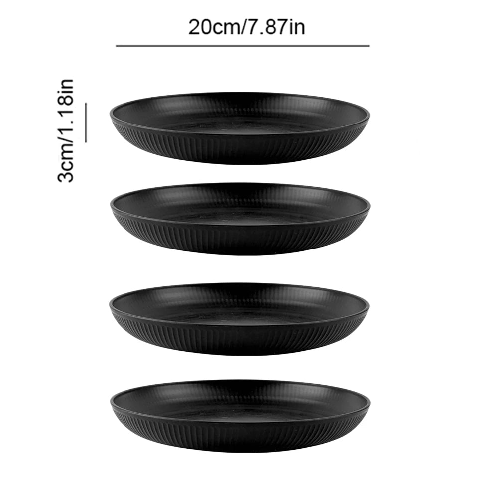 4/16Pcs Wheat Straw Tableware Set Eco Friendly Unbreakable Dinnerware Kitchen Cutlery Kids Dishes Eating Cutlery Camping