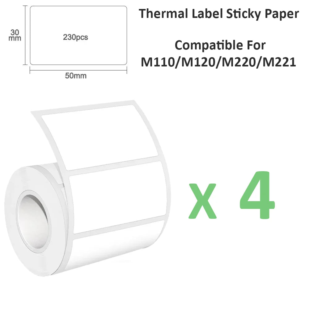 50x30mm Waterproof Fade Resistant Thermal Labels for M110 Printer, Self-Adhesive Stickers for Address, Shipping & Retail Shelf