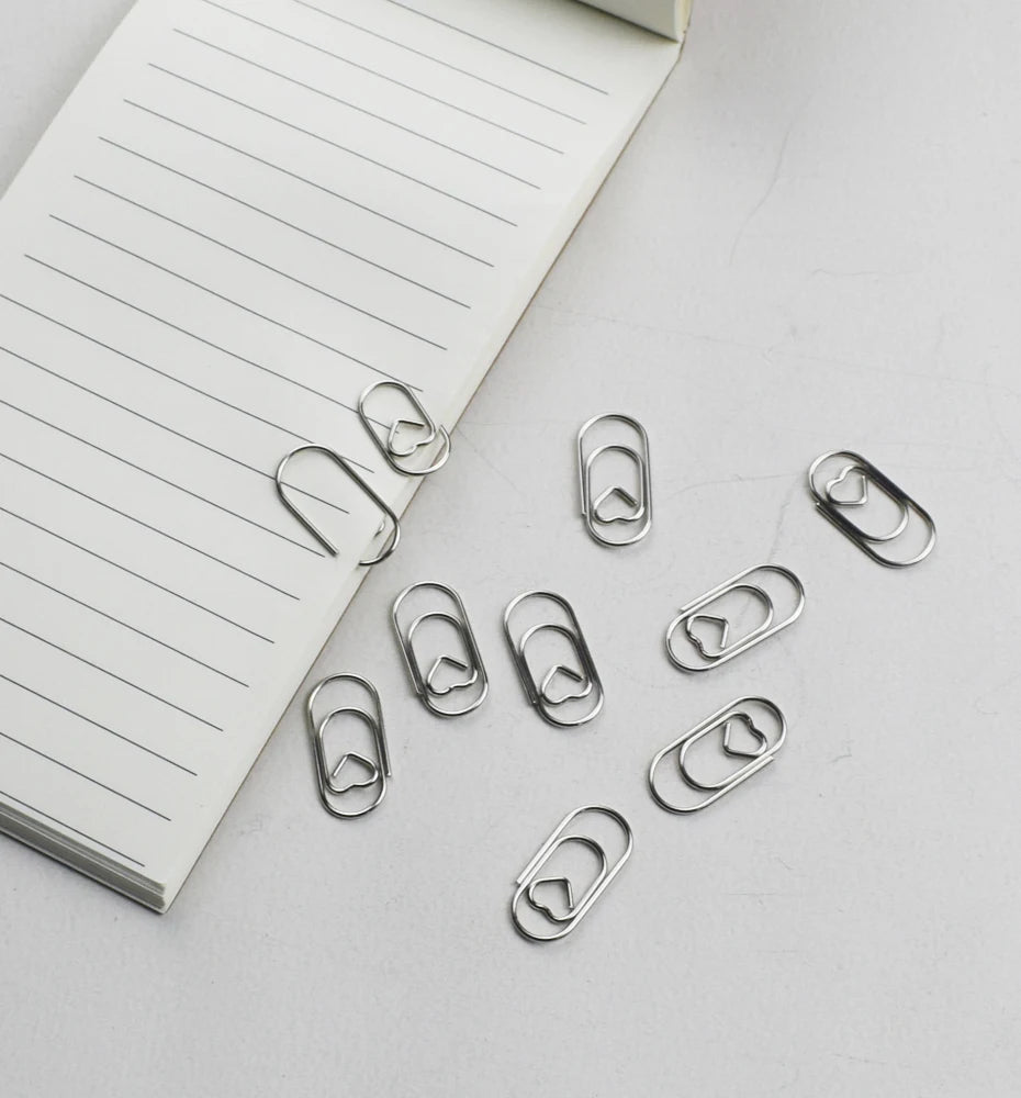 10pcs Mini Metal Paperclip Bookmark Binder Marking Paper Clips School Office Accessories
