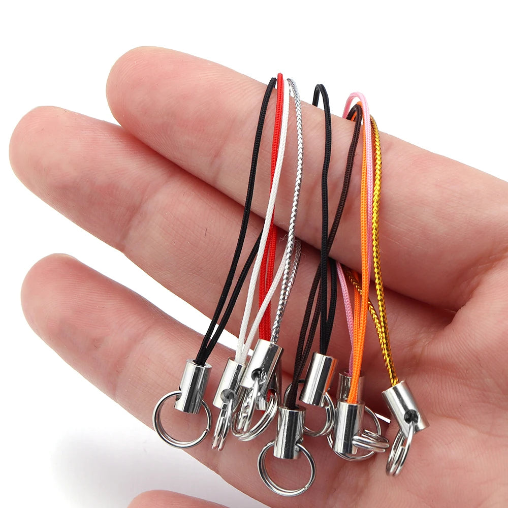 50pcs/lot Hand Wrist Lanyard String Short Grip Lanyard Mobile Phone Strap for USB Flash Drive Keychain ID Badge Holder DIY