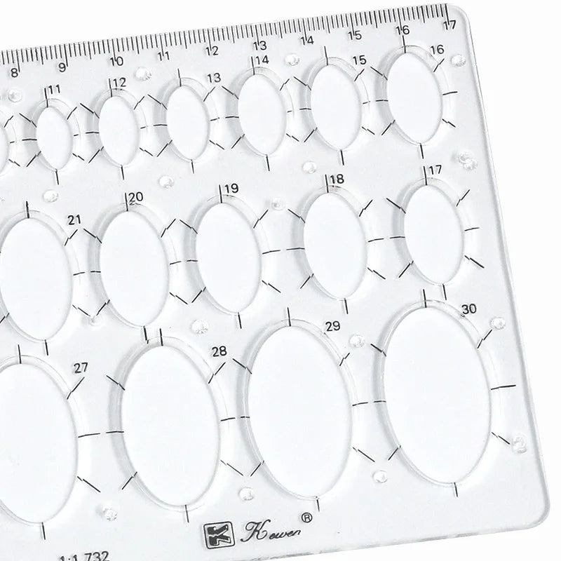 Transparent drawing size square square ruler hexagonal triangle ruler drawing design ruler scale line