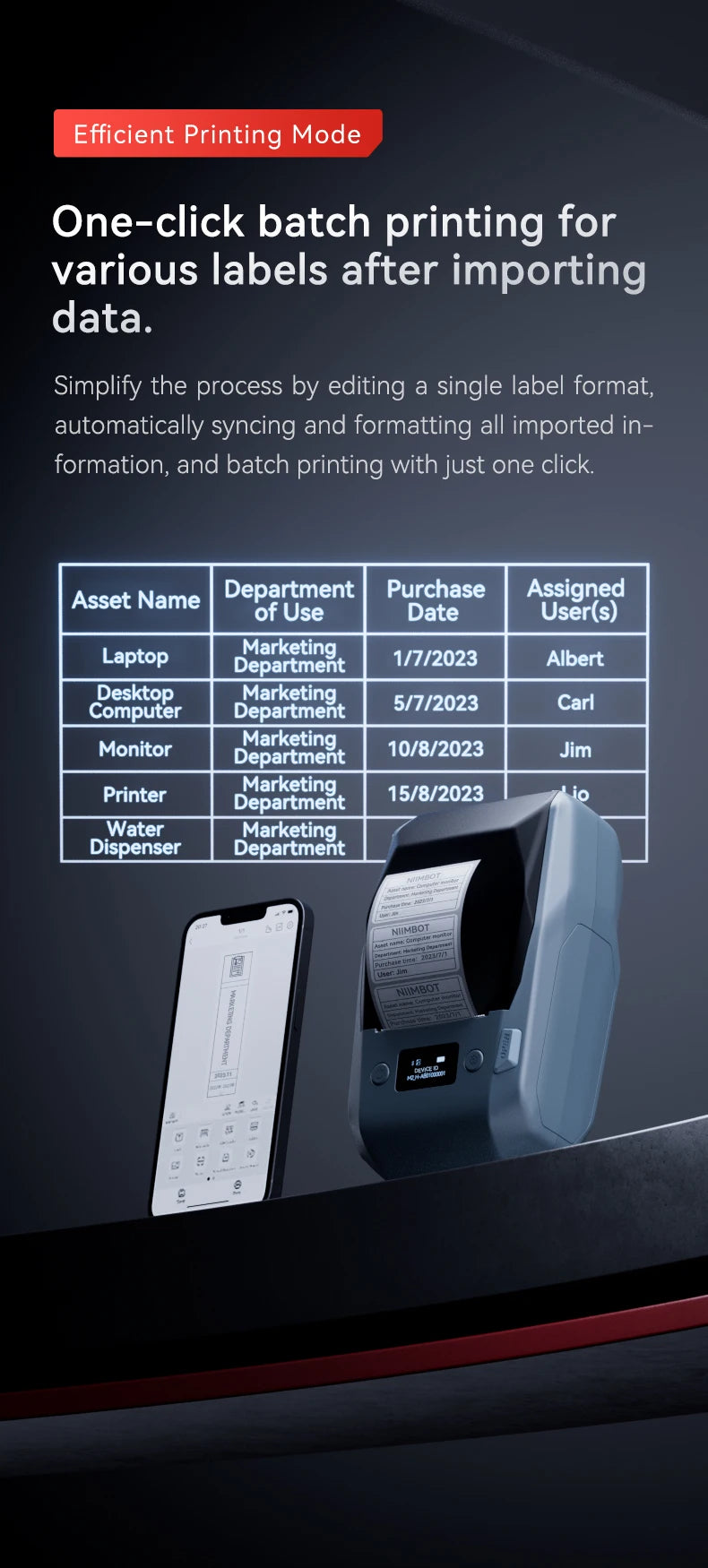 Niimbot M2 Portable Thermal Transfer Label Printer Multi-function Sticker Label Maker Machine for Office Clothes Tag Power Cable