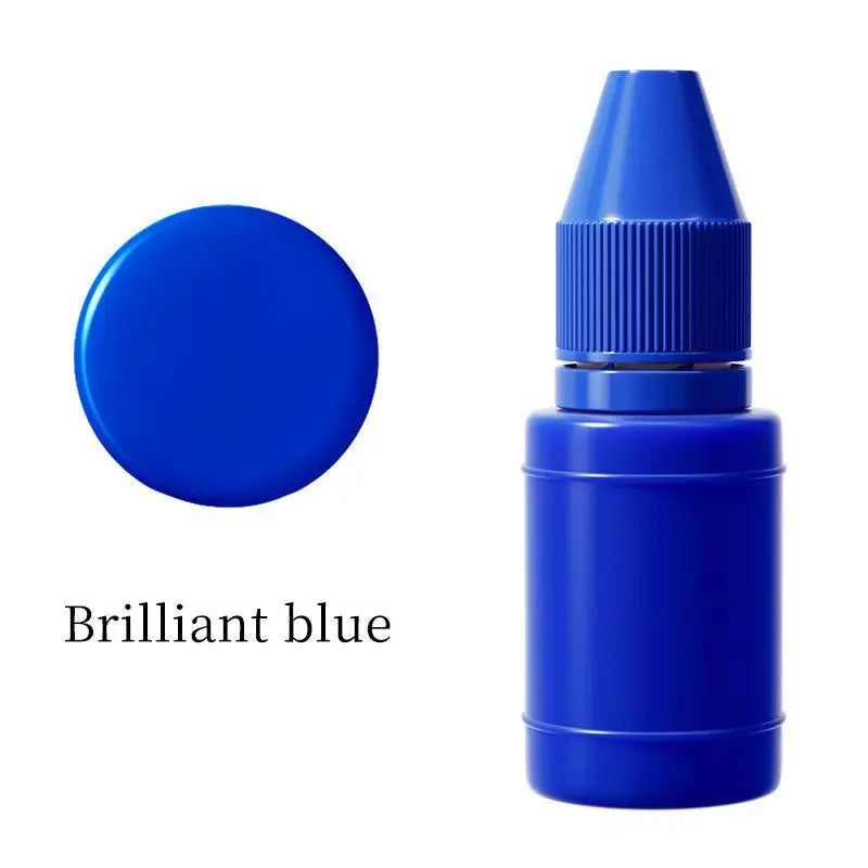 10ml Self-Inking Colorful Ink for Photosensitive Stamp Refilling Ink Red Green Blue Black Orange Rose red Chocolate Coffee White
