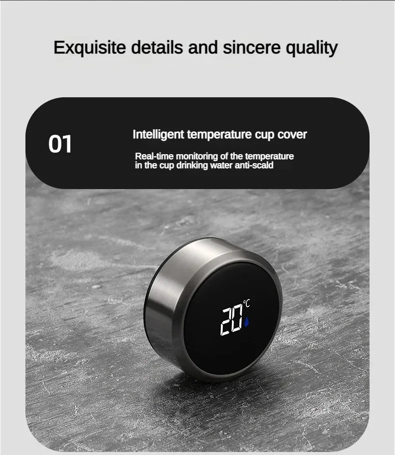 SoftAura Stainless Steel Thermos Bottle LED Temperature Display 500ML- 1L Sus304 Vacuum Flask Portable Cup  2026 New