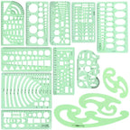 Geometric Drawing Template Rulers Set for Building Formwork Designing Stationery