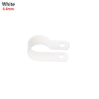 100PCS R-Type Nylon Cable Clamp Plastic P Clips Black Nylon Fasteners Cable Mounting Fix Hardware Electrical Fittings