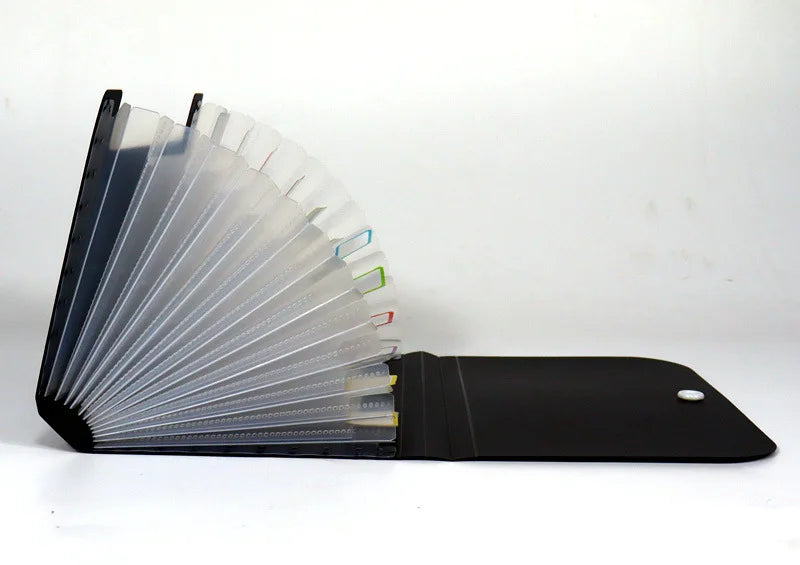 Small File Wallet Receipt Folder A6 Accordion Folder 7-layer 13-layer File Case Waterproof with Self-adhesive Index Tabs