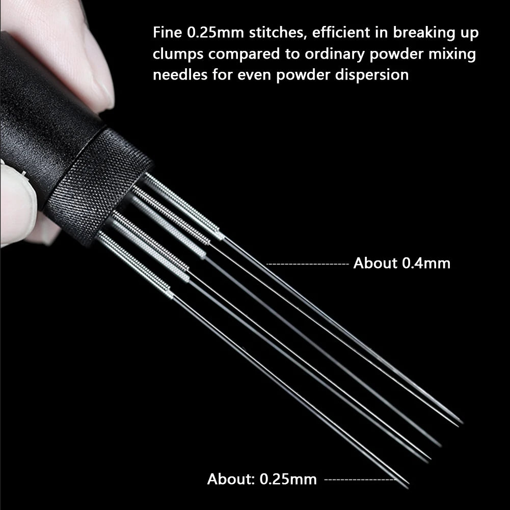 Espresso Coffee Stirrer Needle with 8 Needles Magnetic Abortion Stand Barista Coffee Stirring Distribution Tools