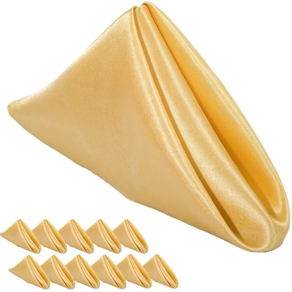10pcs Wedding Decoration 30x30cm Satin Napkin Soft Reusable Dinner Napkins Washable Table Napkins Event