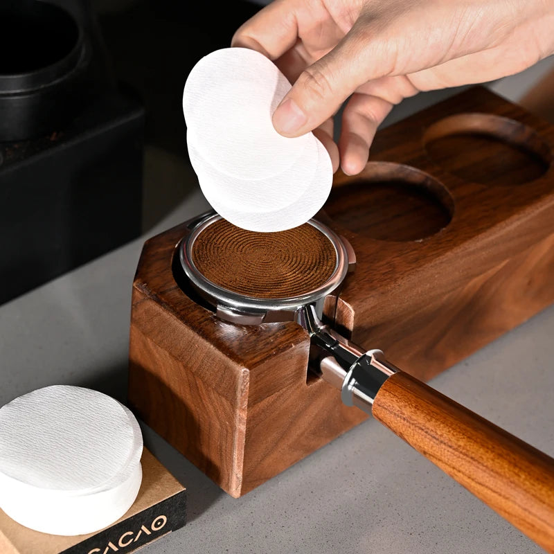 KACACAO Disposable Coffee Filter Paper for 51/53/58mm Espresso Maker 100 Pieces Espresso Paper Filter Home Kitchen Accessorie