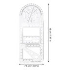 Multifunctional Geometric Drawing Ruler Set for Students Teachers Mathematics Drafting School Office Use Plastic Measuring