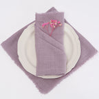 10pcs 32x32cm Gauze Cotton Wedding Napkins Reusable Green Trim Tea Towel Rustic Retro Burrs Napkins for Party Table Decoration