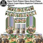 Jungle Disposable Paper Plate Napkin Cup Safari Animal Party Supplies for Baby Shower Safari Jungle Theme Birthday Decoration