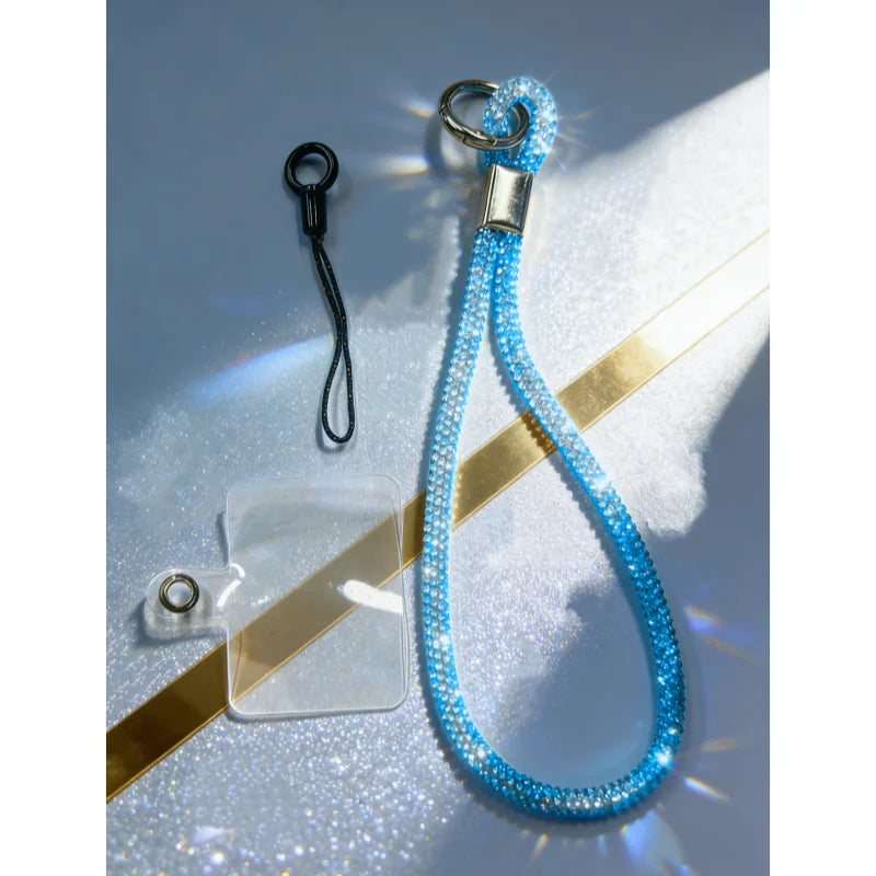 INS Glitter Phone Lanyard Phone Crystal Wrist Straps Keychain Anti-lost Rope Universal Bling Hanging Cord