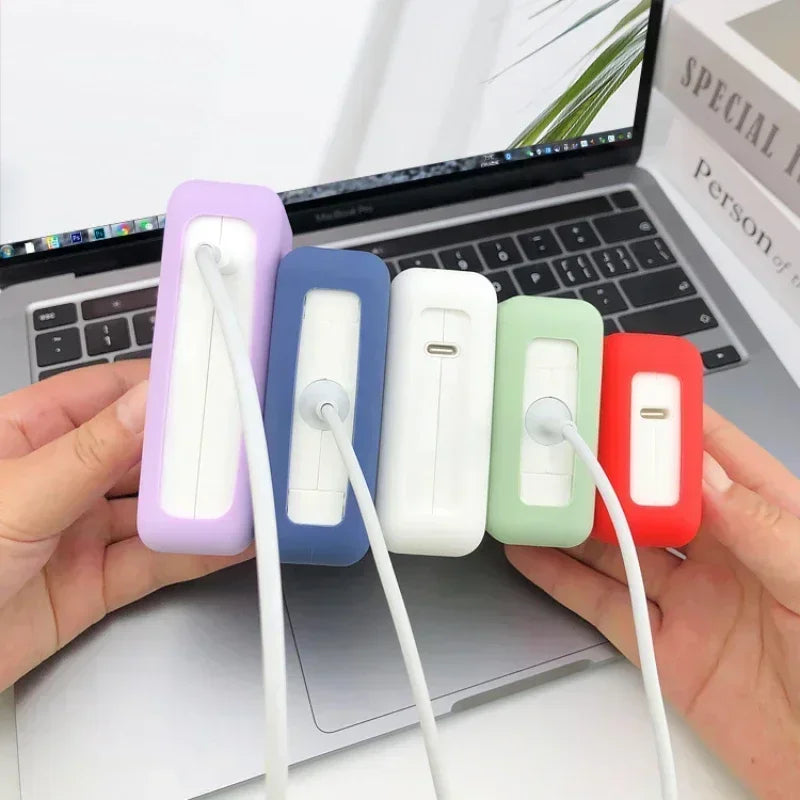 Travel Silicone Case for MacBook Charger 29-140W Adapter Cover Pro/Air Power Brick Organizer Apple Laptop Protection