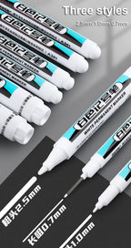 1/3Pcs White Permanent Marker Pens 0.7/1.0/2.5MM Paint Markers For Wood Rock Plastic Leather Glass Stone Metal Art Supplies