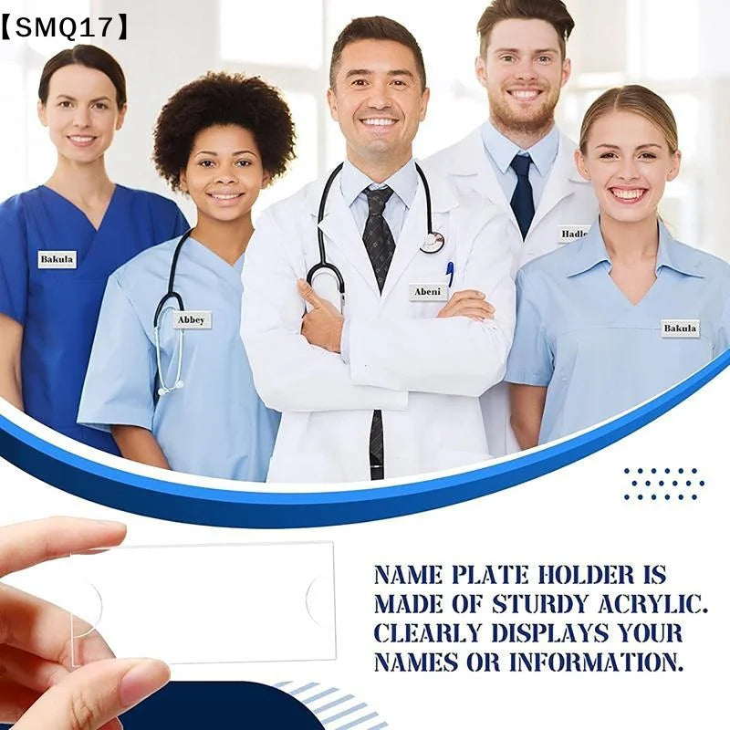 10/20/30Pcs Name Tag Blank Name Badges Acrylic Name Tag Holders 70x30mm Insert Blank Acrylic Nameplate【SMQ】