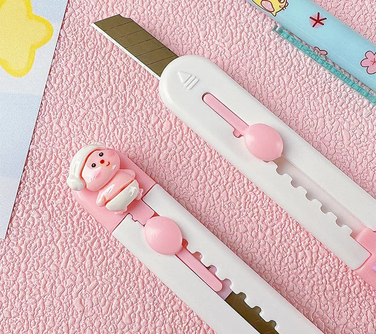 1pc Mini Portable Art Knife Students Use Envelope Opener Cute Cartoon Paper Cutter Office Stationery Express Unpacking Device