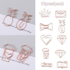 50/20pcs Love Diamond Crown Envelope Stationery Photo Tickets Office Supplies Metal Book Paper Clip Paperclips Mini Binder Clips