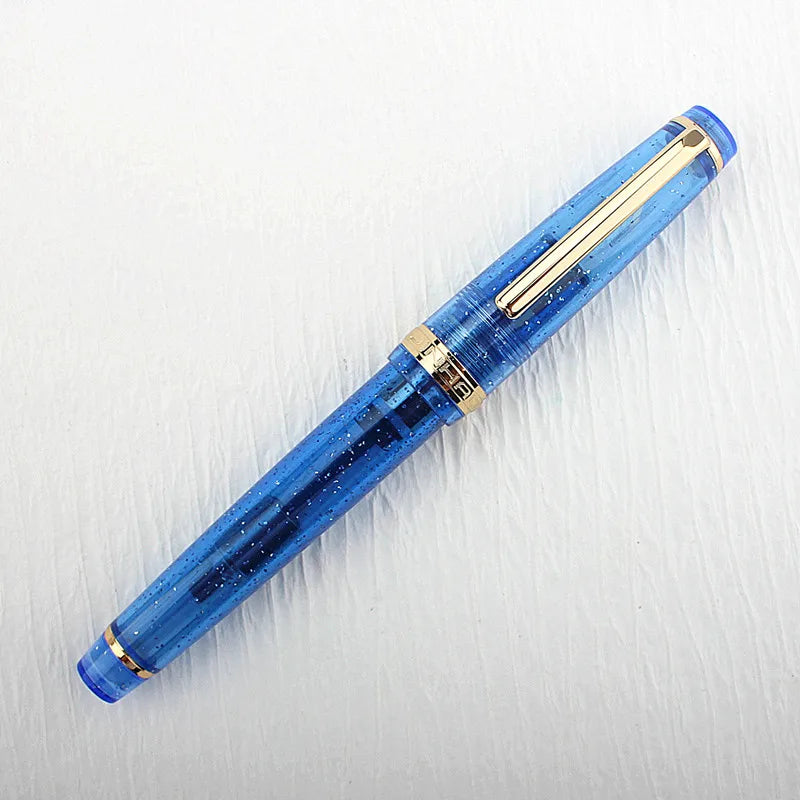 Jinhao 82 Fountain Pen Acrylic EF/F/M/Bent Nib Golden Trim with Converter Writing Pen