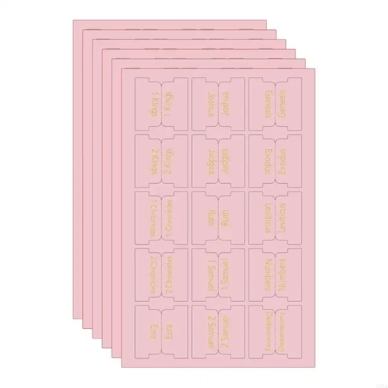 6 Sheets Pink Bible Tabs for Women Men Large Print Stickers Bible Index Tabs Laminated Bible Tabs Easy to Read and Apply