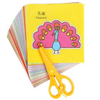 48/96pcs Paper-Cut Set Colored Paper Paper Cuttings Props Cartoon Pattern Paper Cutting Scissor Skills Activity Cutting Book TMZ