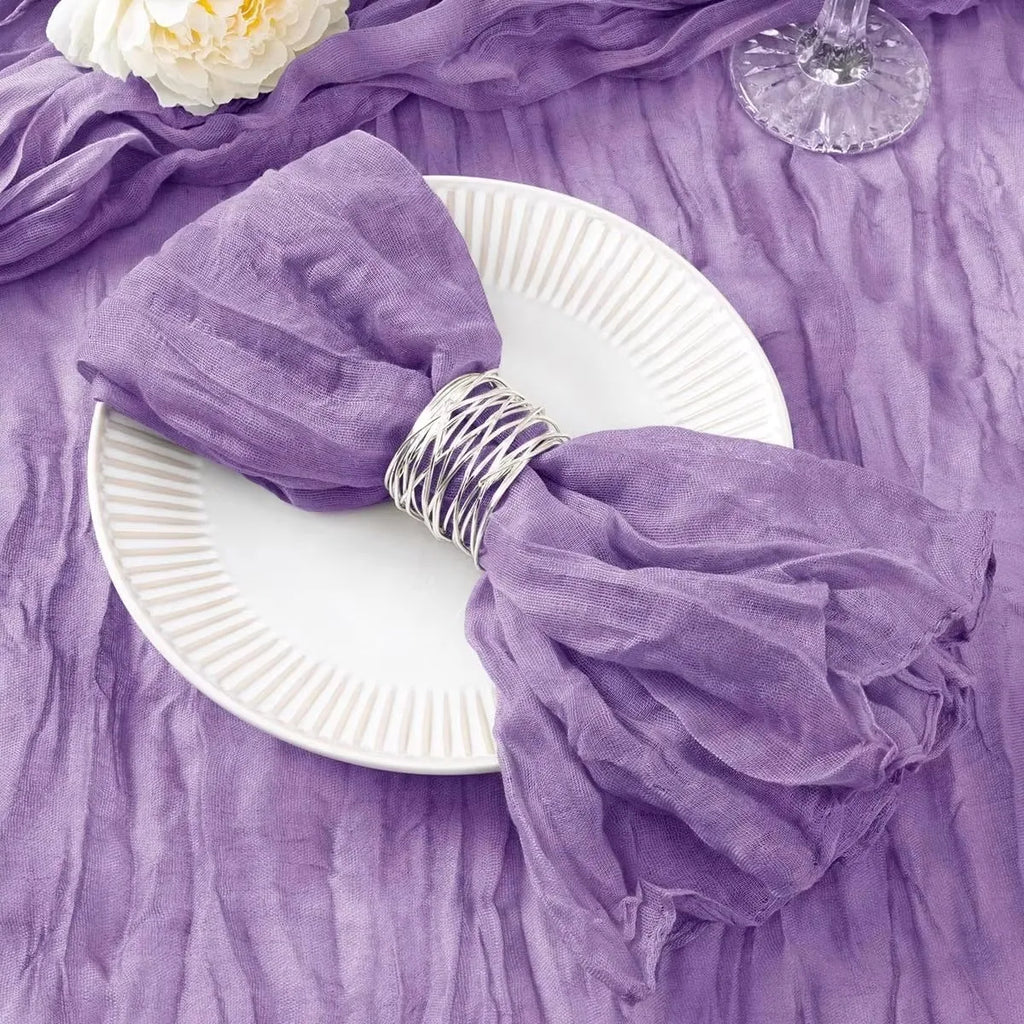 12 PCS Gauze Table Napkins 20x20 Inch Soft Cheesecloth Wrinkled Dinner Napkins for Weddings Party Reception Anniversary