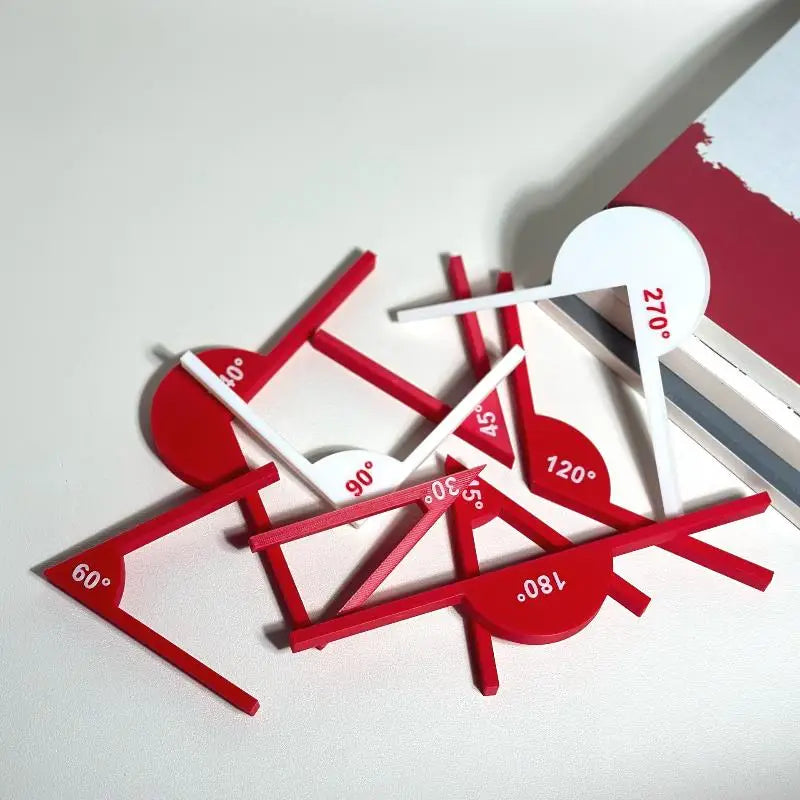 New 2/5Pcs Multifunctional Geometric Angle Teaching Auxiliary Props Portable Geometric Angle Ruler Measuring Tools