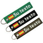 Personalized Keychain Customize Text Tag Double Sided Military Flag Embroidery for Motorcycles Cars ATV Scooters