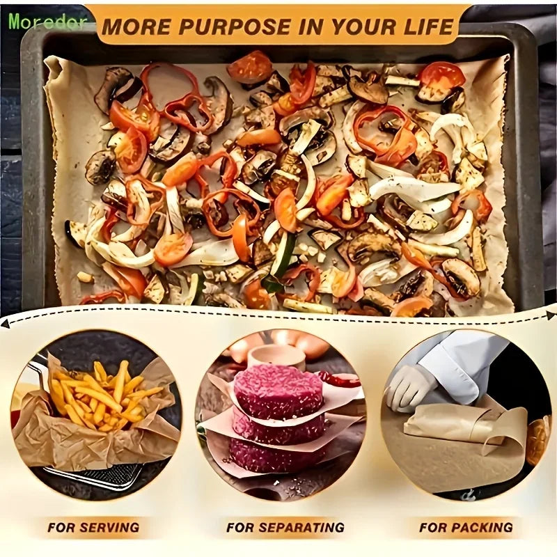 50/100pcs Pre-Cut Parchment Paper - Non-Stick for Baking Cooking Grilling Air Fryer Steaming Baking  Sheets  Baking Paper