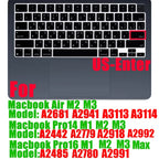 Russian Silicone Keyboard Cover Protector for Macbook Air13/12/15/16Pro Touchbar A2992/A3113/A2941/A1990/A3114/A2289A2337/A2141