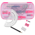 1Set Lightweight Portable Compass Set with Math Protractor Ruler for Students Kids School Home Study Geometry Drafting Accurate