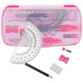 1Set Lightweight Portable Compass Set with Math Protractor Ruler for Students Kids School Home Study Geometry Drafting Accurate