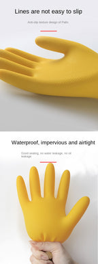 1 Pair Thick Rubber Gloves Plastic Latex Wear-Resistant Dishwashing Household Labor Protection Glove Car Wash Waterproof Kitchen