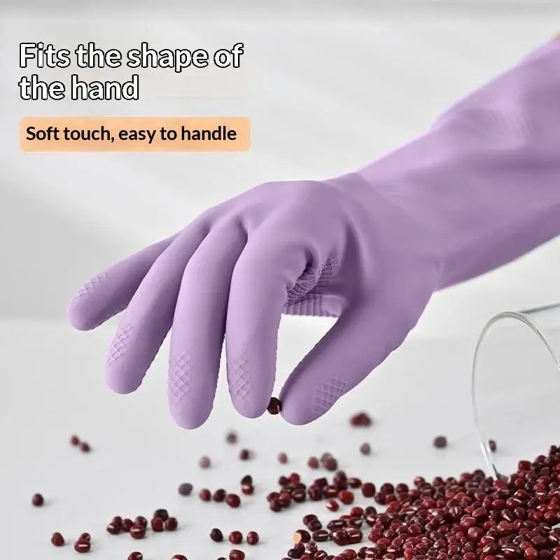 dailyWater Resistant Dish Washing Gloves 1 Pair Durable Latex Rubber Gloves Reusable for Kitchen Cleaning Laundry Gardening Use